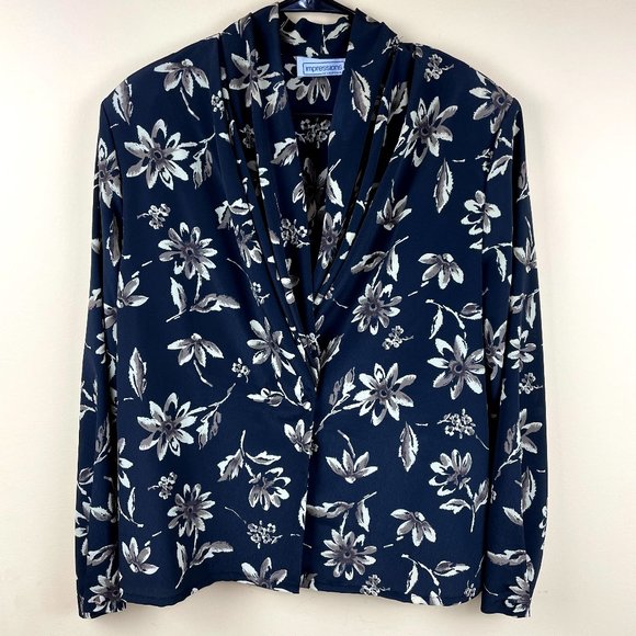 VTG Impressions of California 1980's Floral Blouse - Picture 1 of 9